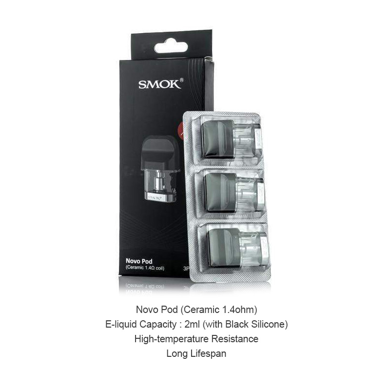 SMOK Novo Pod Cartridge for SMOK Novo, Novo 2, Novo 2s, Novo 3 Kit, Novo 2X Kit, Propod GT Kit, Novo Master Kit, Novo Master Box Kit, NOVO Pro Kit 2ml (3pcs/pack)